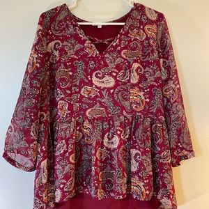Dr. 2 magenta & paisley blouse